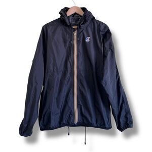 Vintage K-Way Windbreaker Jacket Waterproof Packable Black Size L Unisex